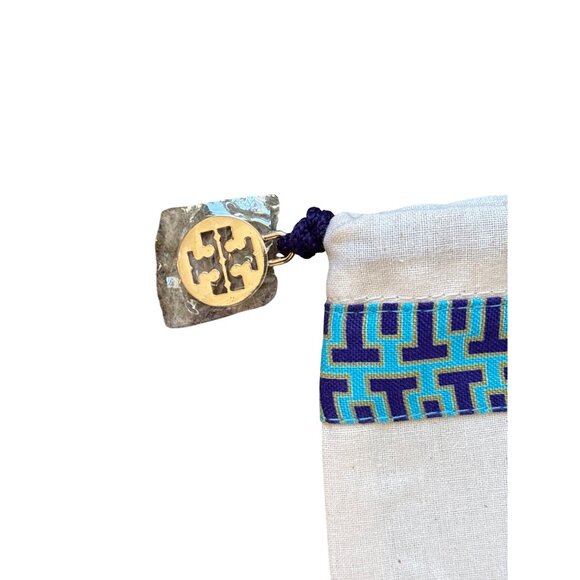 Tory‎ Burch Dust Bag Drawstring Cloth Logo Charm Storage Purse Authentic - Picture 2 of 4